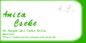 anita cseke business card